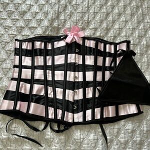 NEW Pink/Black Corset/Cincher - Size 2XL (31.5 Waist)